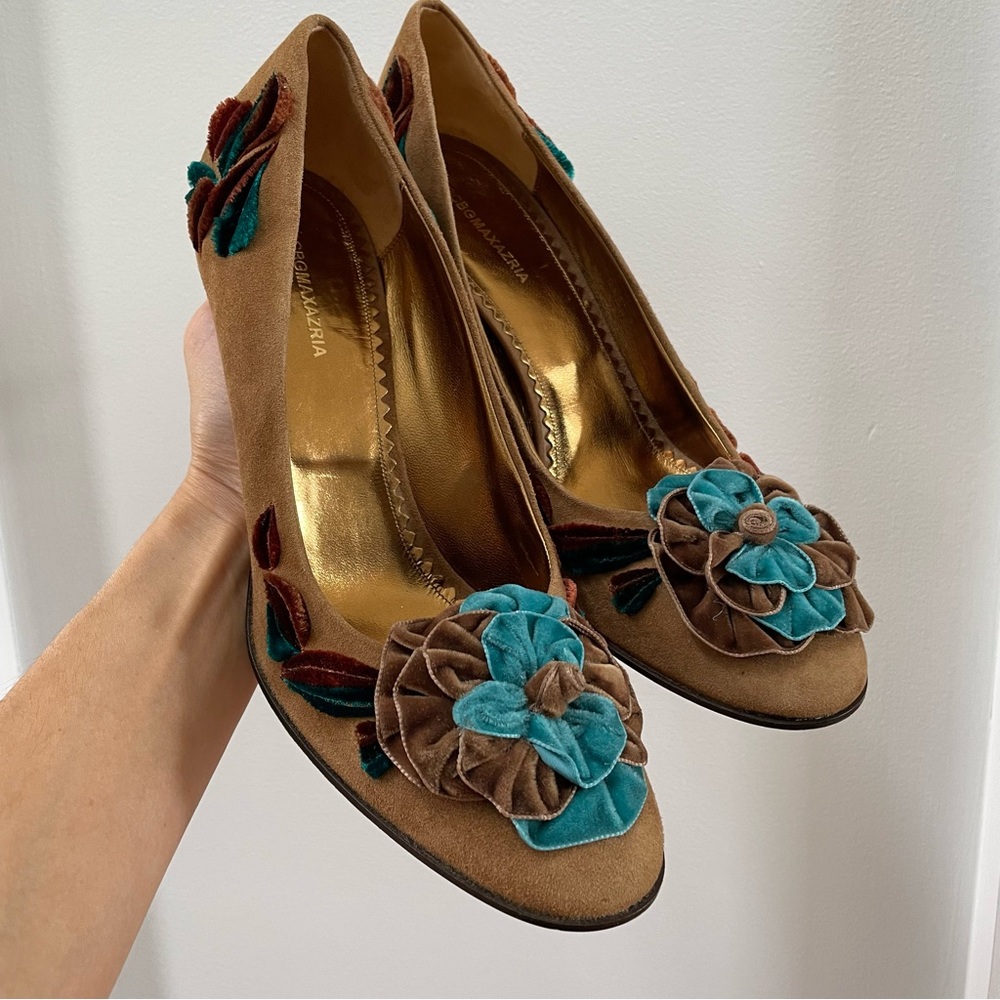 NEW BCBGmaxazria Pumps Brown & Teal Size 10